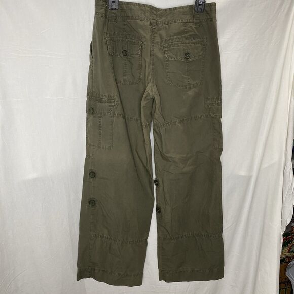 Ann Taylor LOFT Pants Convertible Roll Tab Cargo Marisa Fit Womens Size 4 Green - Picture 2 of 11